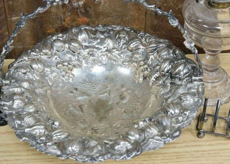 SILVER PLATE, STAMP, LAMP