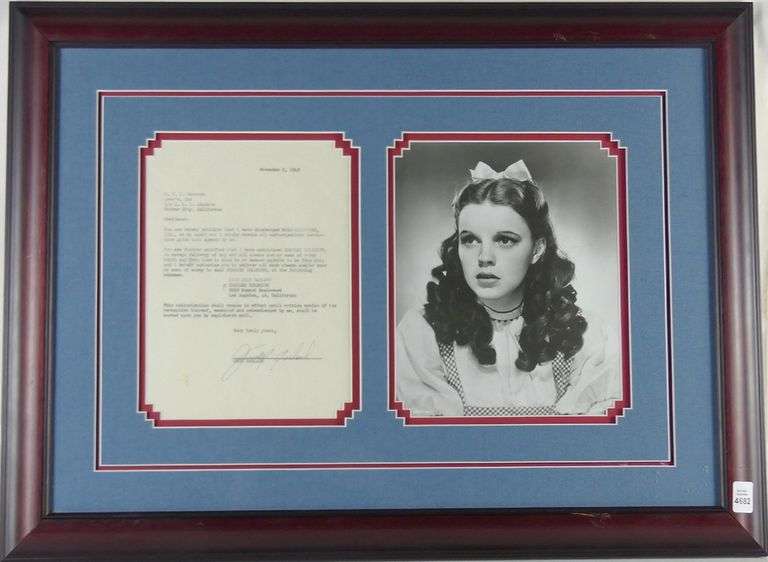 EXTREMELY RARE AUTOGRAPHED DOCUMENT BY JUDY GARLAND