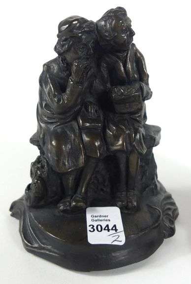 2 CAST BRONZE SCULPTURES