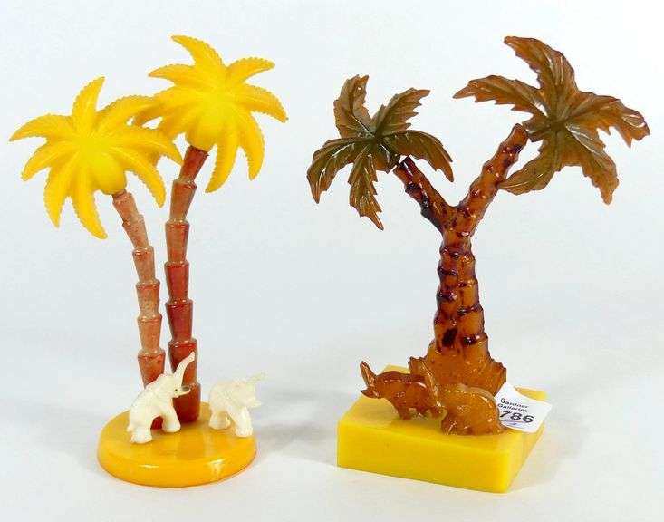 TWO BAKELITE PALM TREES