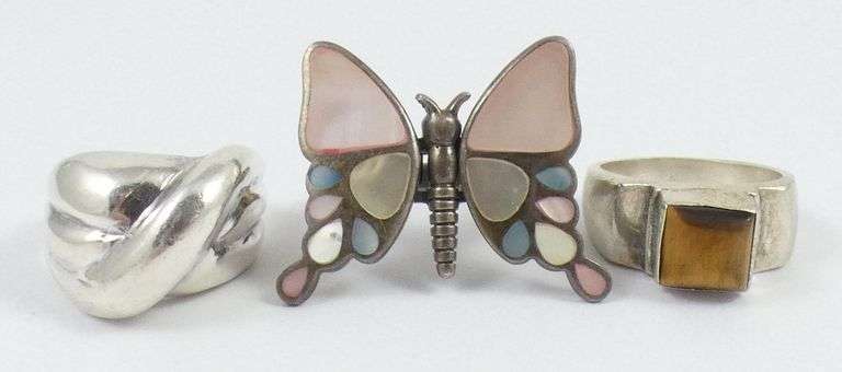 3 STERLING SILVER RINGS