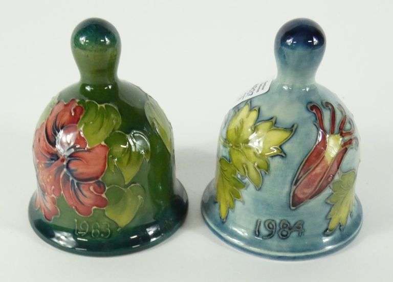 2 MOORCROFT TABLE BELLS