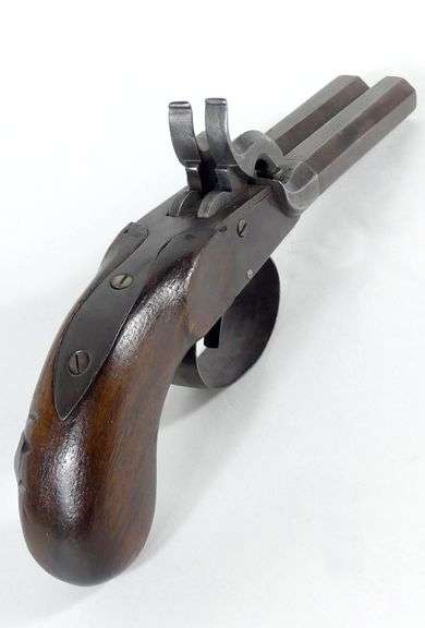 BELGIAN DOUBLE BARREL PERCUSSION BELT PISTOL