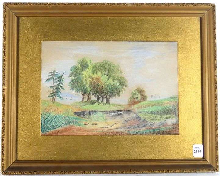 ANTIQUE PASTEL DRAWING