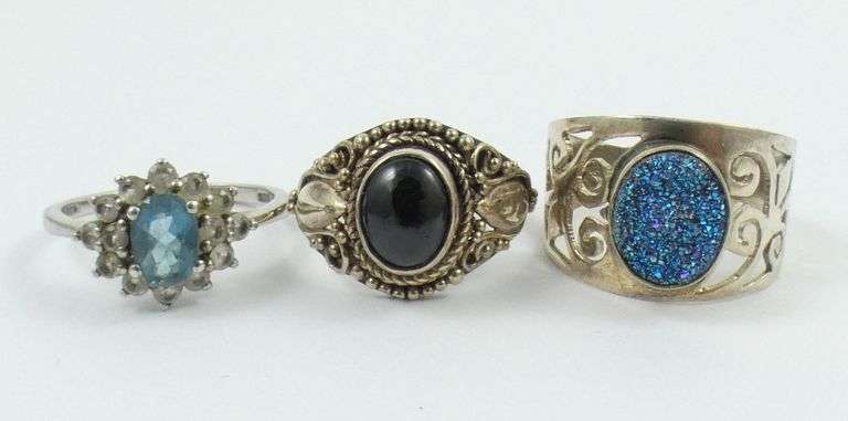 3 STERLING SILVER RINGS