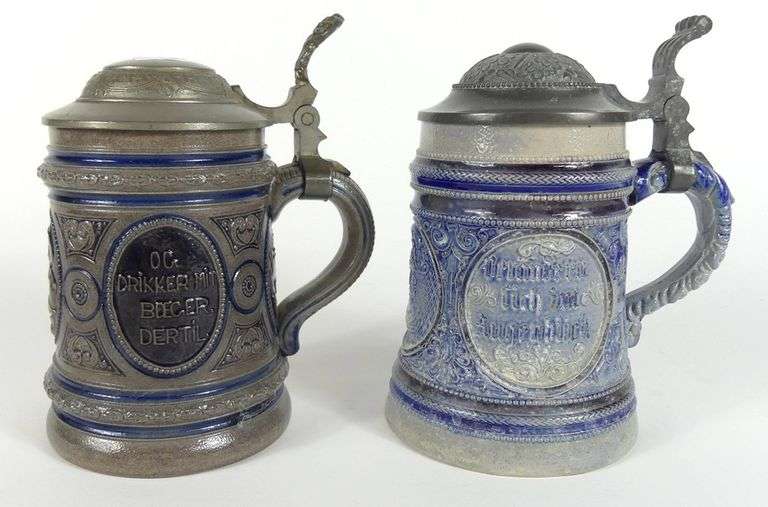 2 SUPERB ANTIQUE GERMAN STEINS