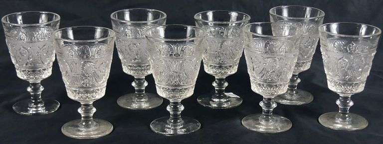 MATCHING SET OF 8 EAPG WINE/WATER GOBLETS