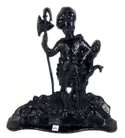 19TH CENTURY SCOTTISH CAST IRON DOOR PORTER