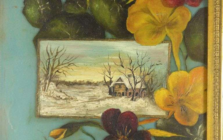 ANTIQUE PAINTING ON GLASS