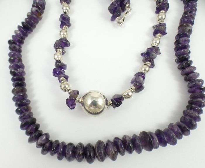 2 AMETHYST NECKLACES