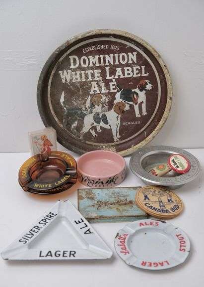 DOMINION BEER TRAY, ETC.