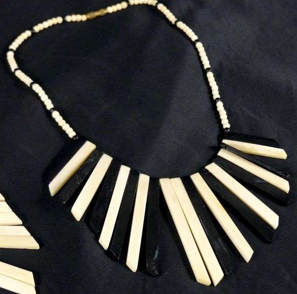 2 VINTAGE BONE NECKLACES