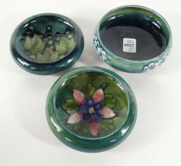3 MOORCROFT BOWLS