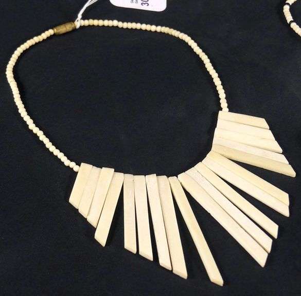 2 VINTAGE BONE NECKLACES