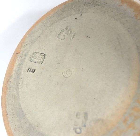 ANTIQUE DOULTON LAMBETH JUG/PITCHER WITH SILVER COLLAR