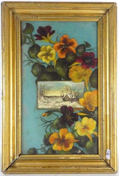 ANTIQUE PAINTING ON GLASS
