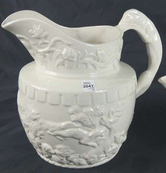 OVERSIZE ANTIQUE ENGLISH PITCHER & SYLVAC FRUIT BOWL