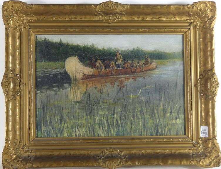 ANTIQUE AMERICAN SCHOOL OIL