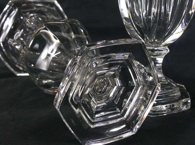 PAIR OF SUPERB CRYSTAL TRUMPET VASES
