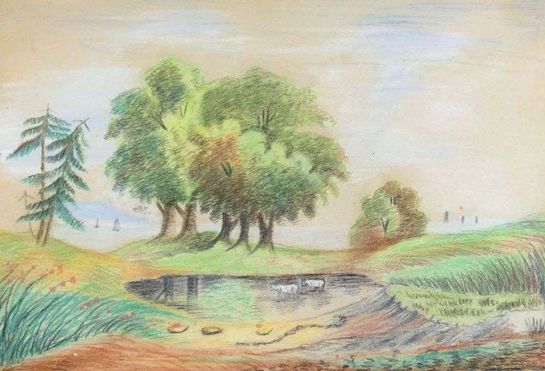 ANTIQUE PASTEL DRAWING