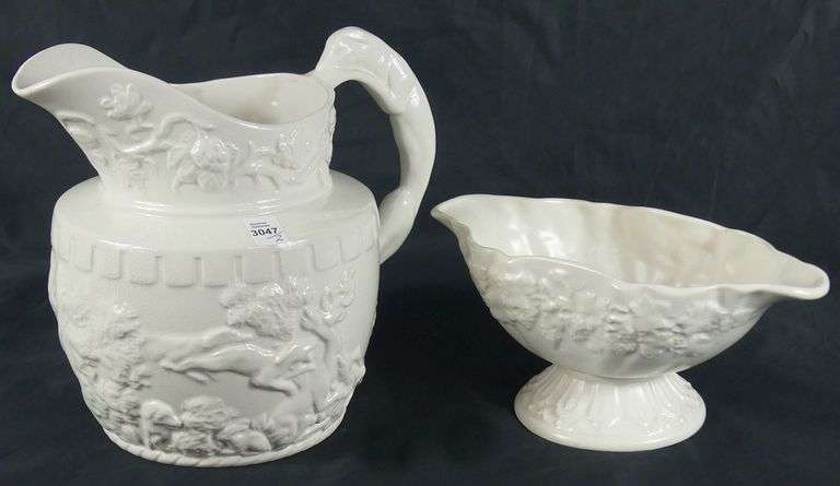 OVERSIZE ANTIQUE ENGLISH PITCHER & SYLVAC FRUIT BOWL