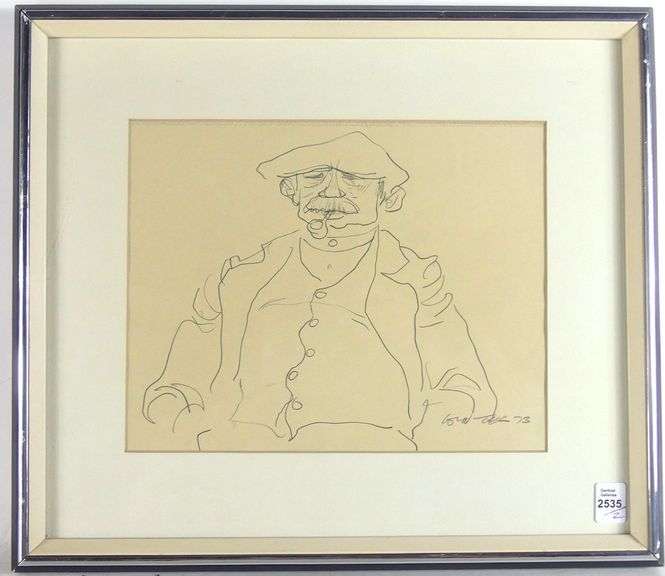 PAIR WILLIAM WINTER GRAPHITE DRAWINGS