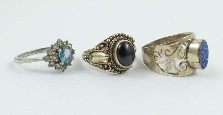 3 STERLING SILVER RINGS