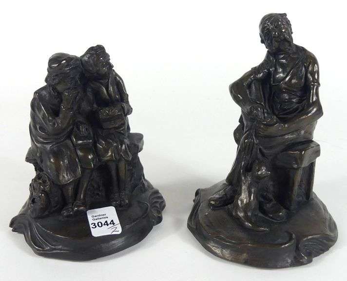 2 CAST BRONZE SCULPTURES