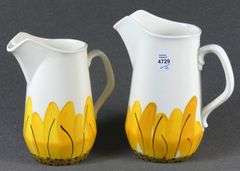 VERA NEUMANN SUNFLOWER PATTERN SERVING JUGS