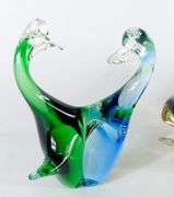 ART GLASS FIGURINE & DISH