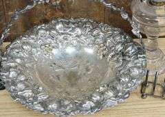 SILVER PLATE, STAMP, LAMP