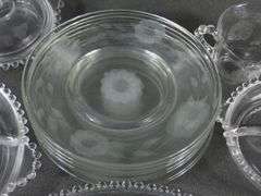 CORNFLOWER GLASS SERVING PIECES