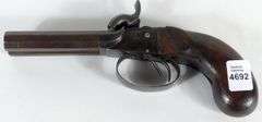 BELGIAN DOUBLE BARREL PERCUSSION BELT PISTOL