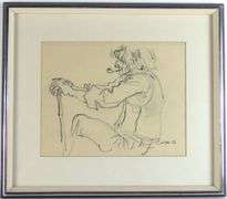 PAIR WILLIAM WINTER GRAPHITE DRAWINGS