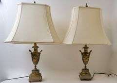 PAIR OF CHAMPLEVE TABLE LAMPS