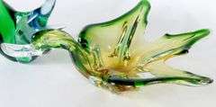 ART GLASS FIGURINE & DISH