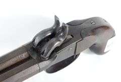 BELGIAN DOUBLE BARREL PERCUSSION BELT PISTOL