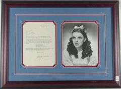 EXTREMELY RARE AUTOGRAPHED DOCUMENT BY JUDY GARLAND