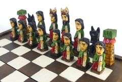 VINTAGE FOLK ART CHESS SET