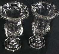PAIR OF SUPERB CRYSTAL TRUMPET VASES