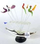 VIENNESE COCKTAIL PICK SET & MURANO GONDOLA