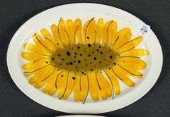 VERA NEUMANN SUNFLOWER PATTERN SERVING PLATTERS