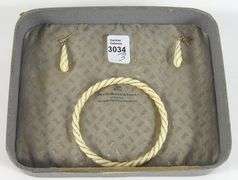 UNIQUE 14K GOLD & GENUINE IVORY SET