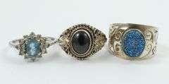 3 STERLING SILVER RINGS