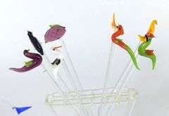 VIENNESE COCKTAIL PICK SET & MURANO GONDOLA