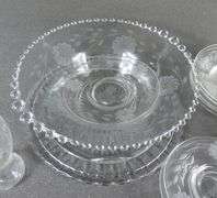 CORNFLOWER GLASS SERVING PIECES