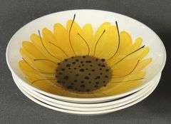 VERA NEUMANN SUNFLOWER PATTERN SERVING BOWLS