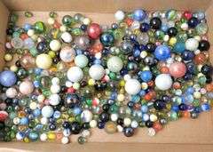 TRAY OF MARBLES