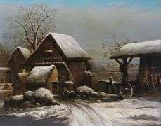 19TH CENTURY PAINTING ON TIN