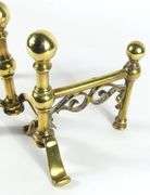ANTIQUE ENGLISH BRASS ANDIRONS